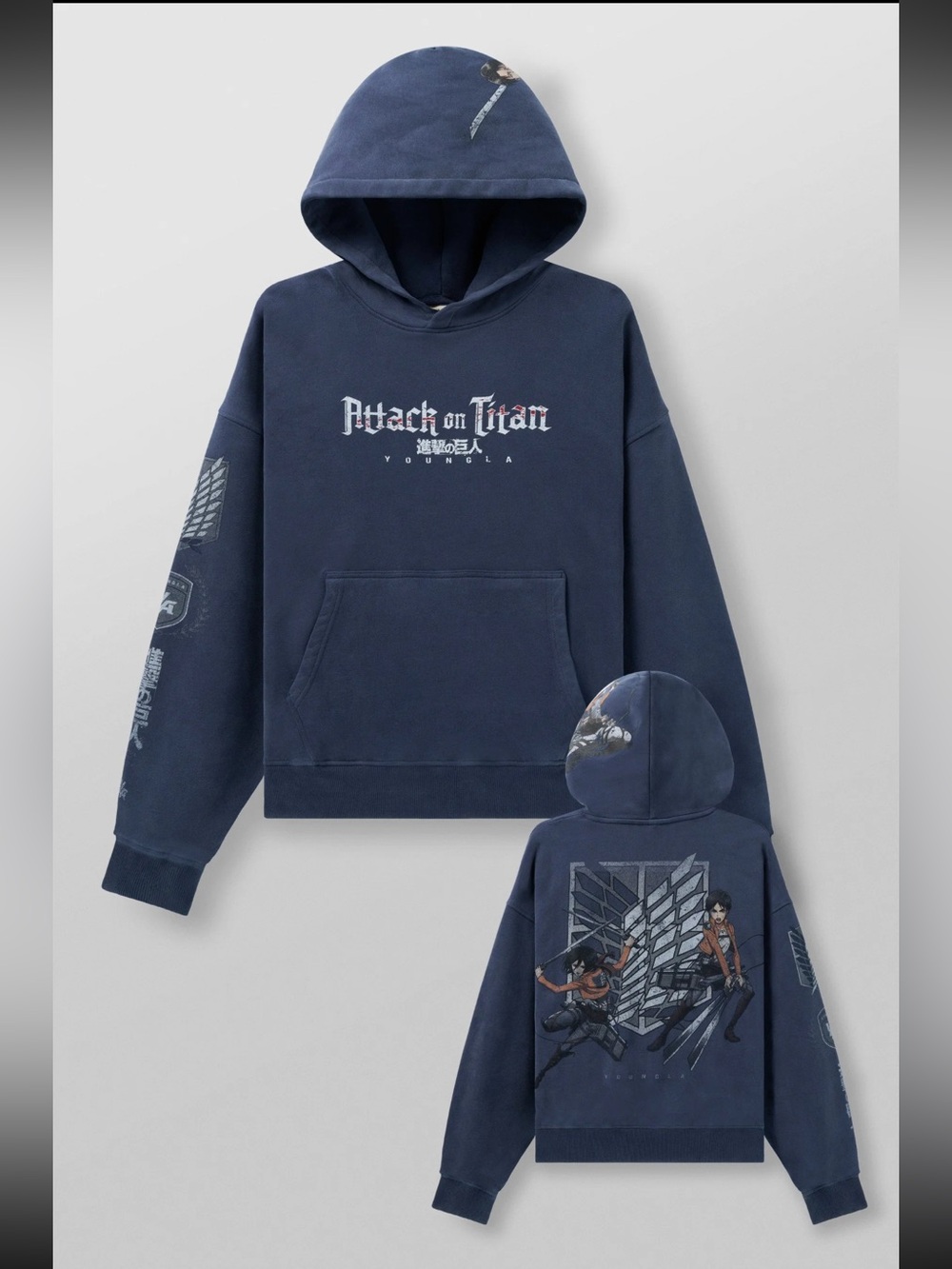 YoungLA 5129 - AOT© X YLA PULLOVER HOODIE
Color: Wings of Freedom
Size: XL
